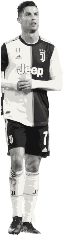 Cristiano Ronaldo in Juventus black and white stripes